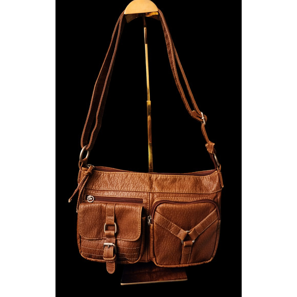 Unionbay brown faux leather crossbody bag - Picture 1 of 7
